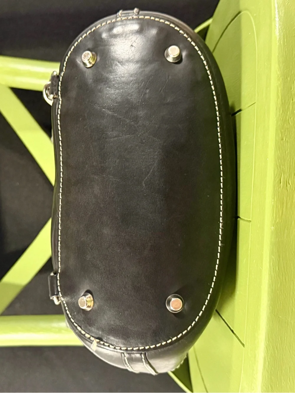 Vintage Dooney & Bourke Black Leather Backpack Contrast Stitching